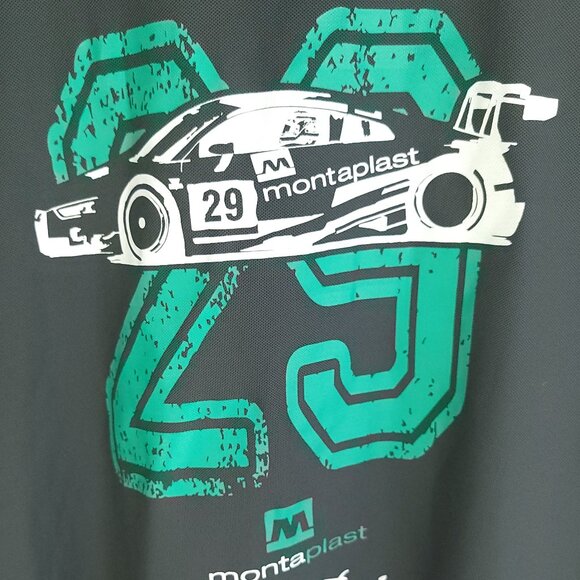 Montaplast Land Motorsport IMSA Graphic Polo Shirt Men's Small Gray Hakro - Picture 11 of 11